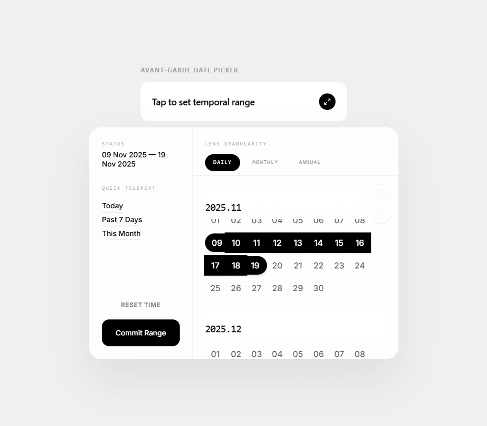 Avant-Garde Date Picker